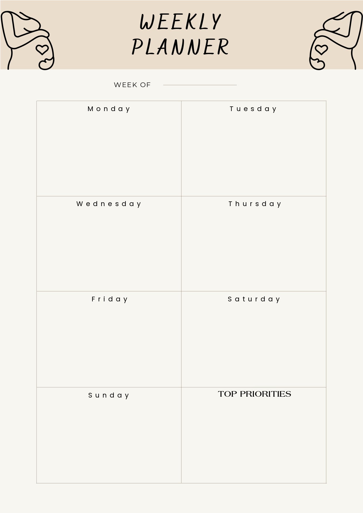Weekly Pregnancy Planner