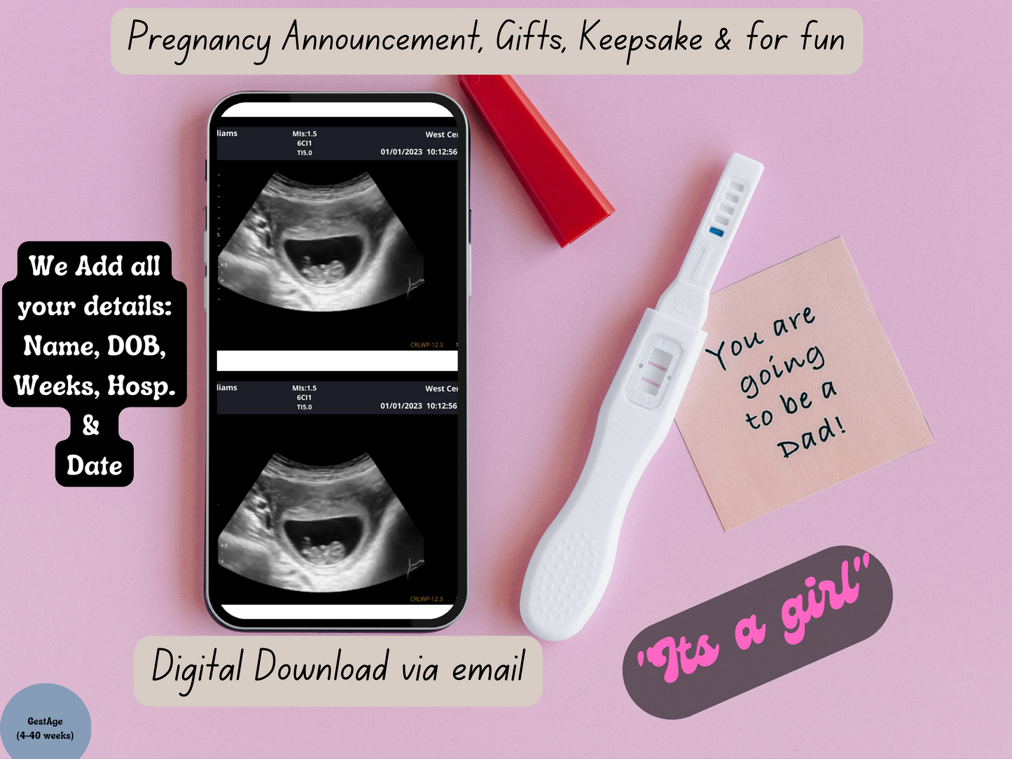 PNG Formats Customizable Digital Ultrasound Downloads | Fake Sonogram Picture |