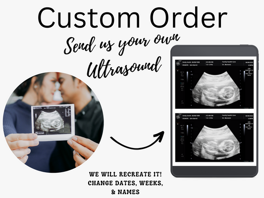 Custom Order | Recreate with Your Own Ultrasound | We Add Names, Change Dates and Any Info |