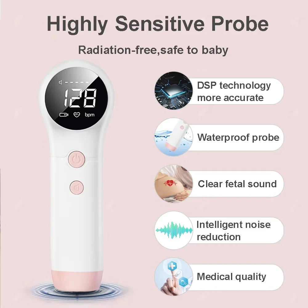 Creetify Portable Fetal Doppler | At-Home Baby Heart Rate Monitor
