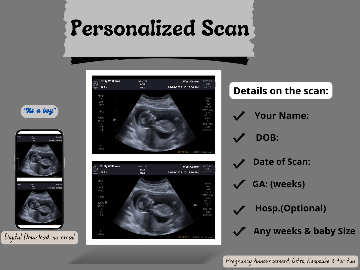 Fake Ultrasound Video Plus Picture!! Instant Download | All Gestation Weeks (4-40 weeks) |